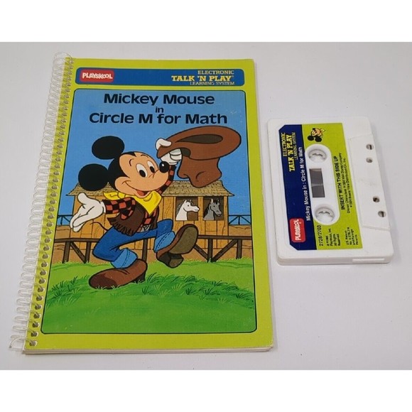 1984 Playskool Talk N Play Disney Mickey Mouse Circle M For Math Book & Cassette - Picture 1 of 9